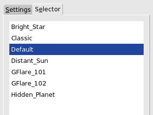 Gflare filter options (Selector)