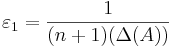 \varepsilon_1 = \frac{1}{(n+1)(\Delta(A))}