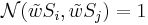 \mathcal{N}(\tilde w S_i, \tilde w S_j) = 1